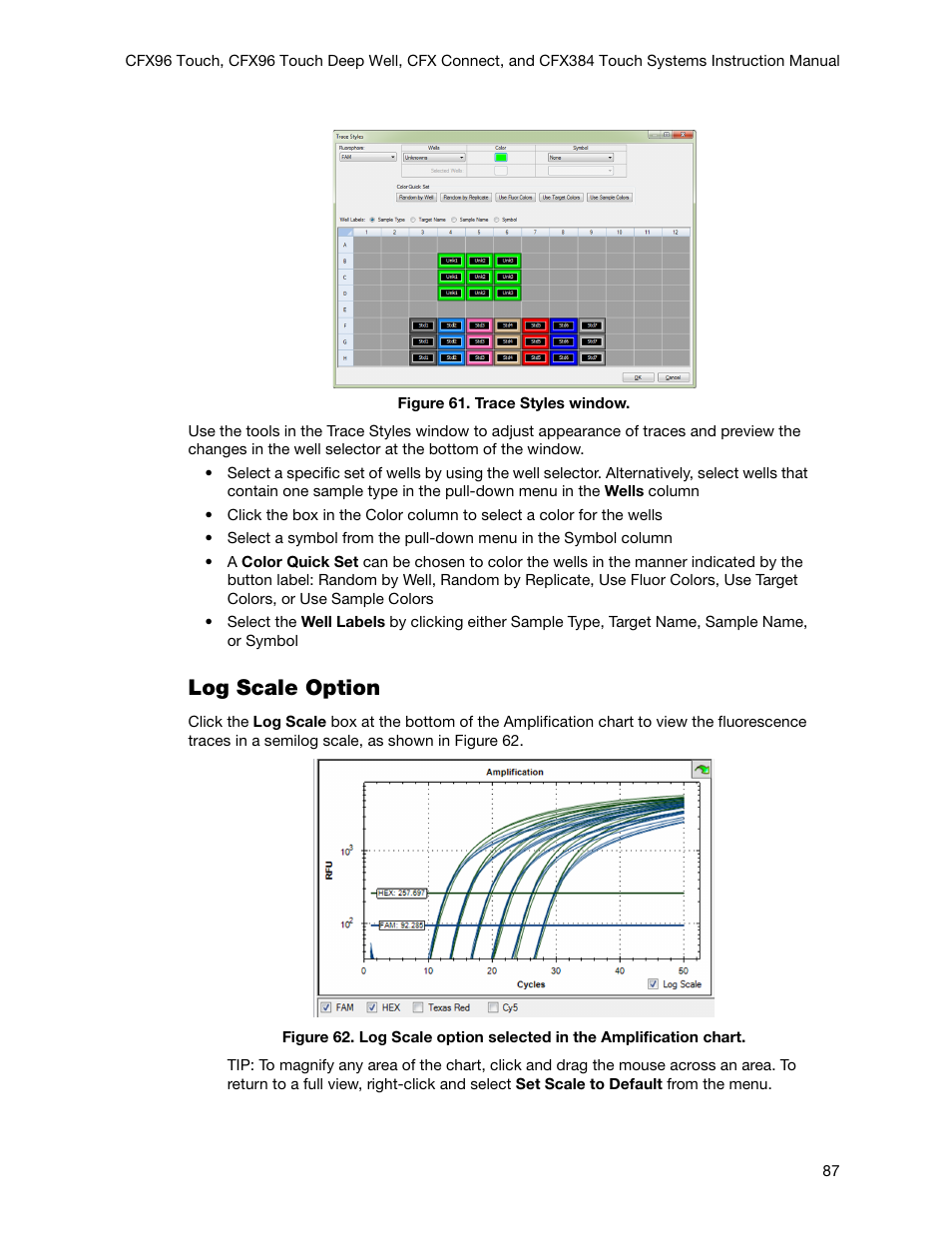 Log scale option | Bio-Rad Firmware & Software Updates User Manual | Page 100 / 178