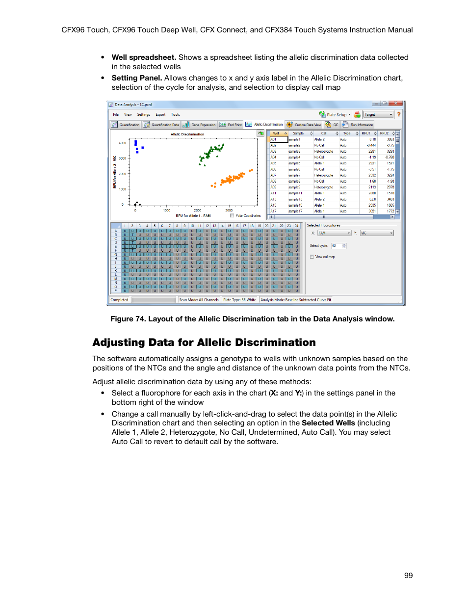 Adjusting data for allelic discrimination | Bio-Rad Firmware & Software Updates User Manual | Page 112 / 178