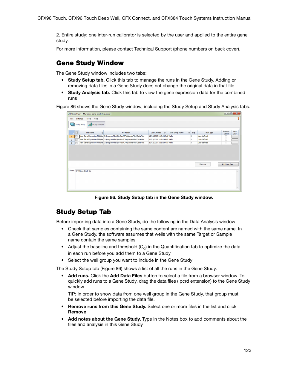 Gene study window, Study setup tab | Bio-Rad Firmware & Software Updates User Manual | Page 136 / 178