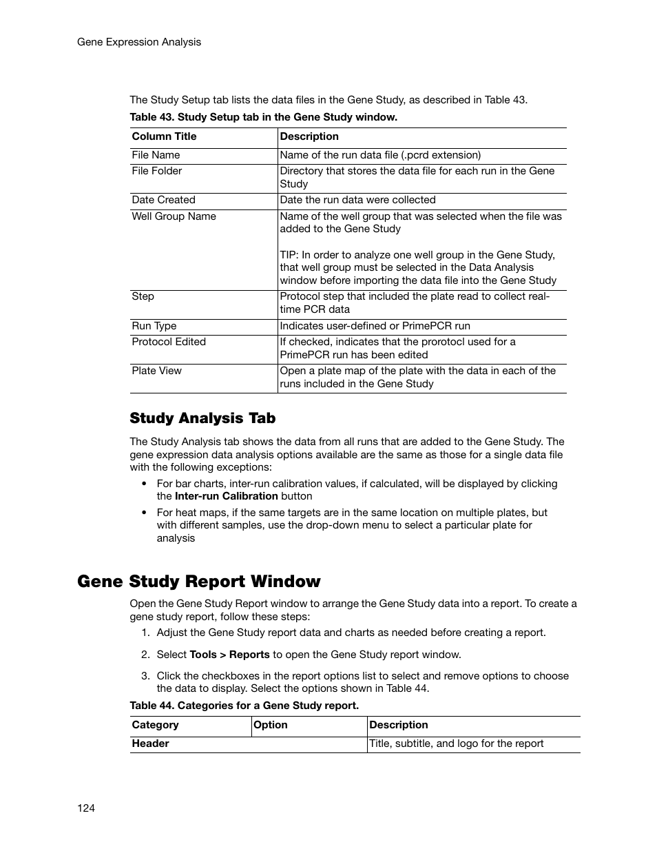 Gene study report window, Study analysis tab | Bio-Rad Firmware & Software Updates User Manual | Page 137 / 178