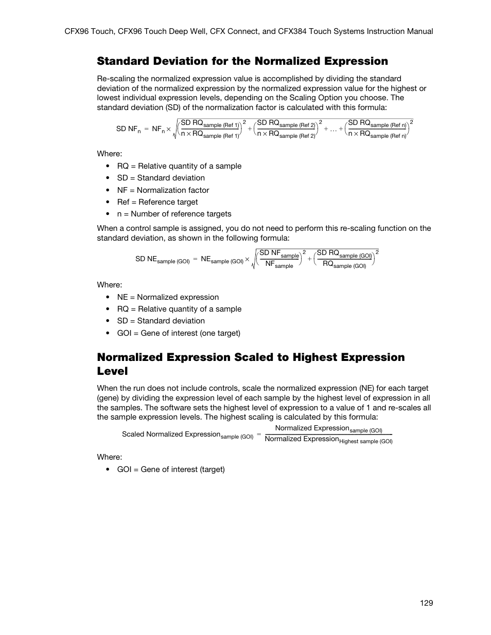 Standard deviation for the normalized expression | Bio-Rad Firmware & Software Updates User Manual | Page 142 / 178