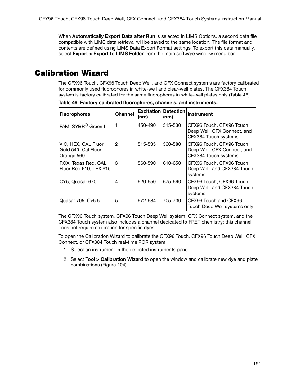 Calibration wizard | Bio-Rad Firmware & Software Updates User Manual | Page 164 / 178