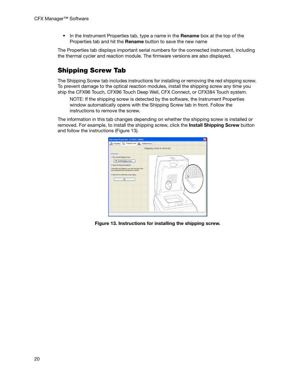 Shipping screw tab | Bio-Rad Firmware & Software Updates User Manual | Page 33 / 178