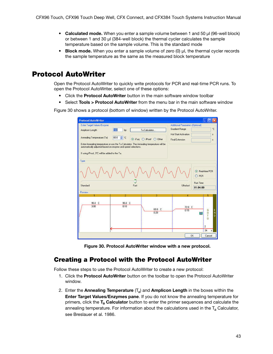 Protocol autowriter, Creating a protocol with the protocol autowriter | Bio-Rad Firmware & Software Updates User Manual | Page 56 / 178