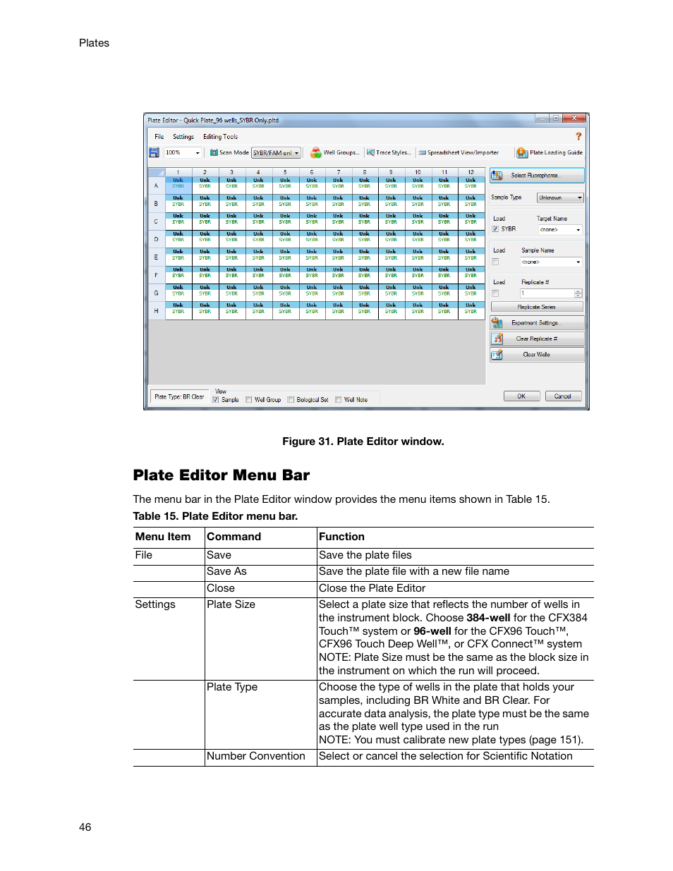 Ow (figure 31), Plate editor menu bar | Bio-Rad Firmware & Software Updates User Manual | Page 59 / 178