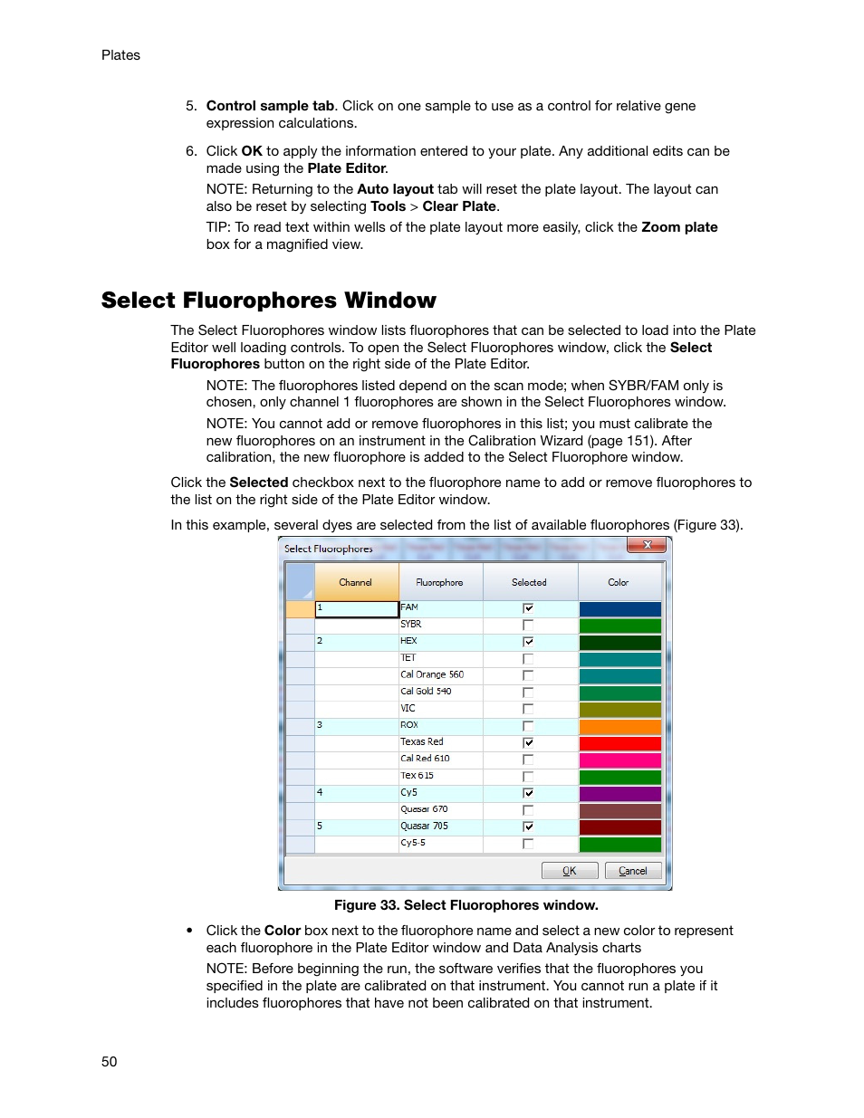 Select fluorophores window | Bio-Rad Firmware & Software Updates User Manual | Page 63 / 178