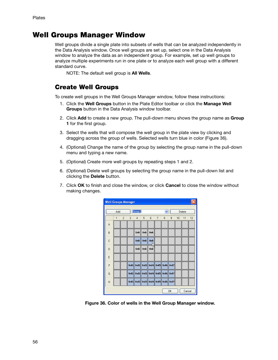 Well groups manager window, Create well groups | Bio-Rad Firmware & Software Updates User Manual | Page 69 / 178