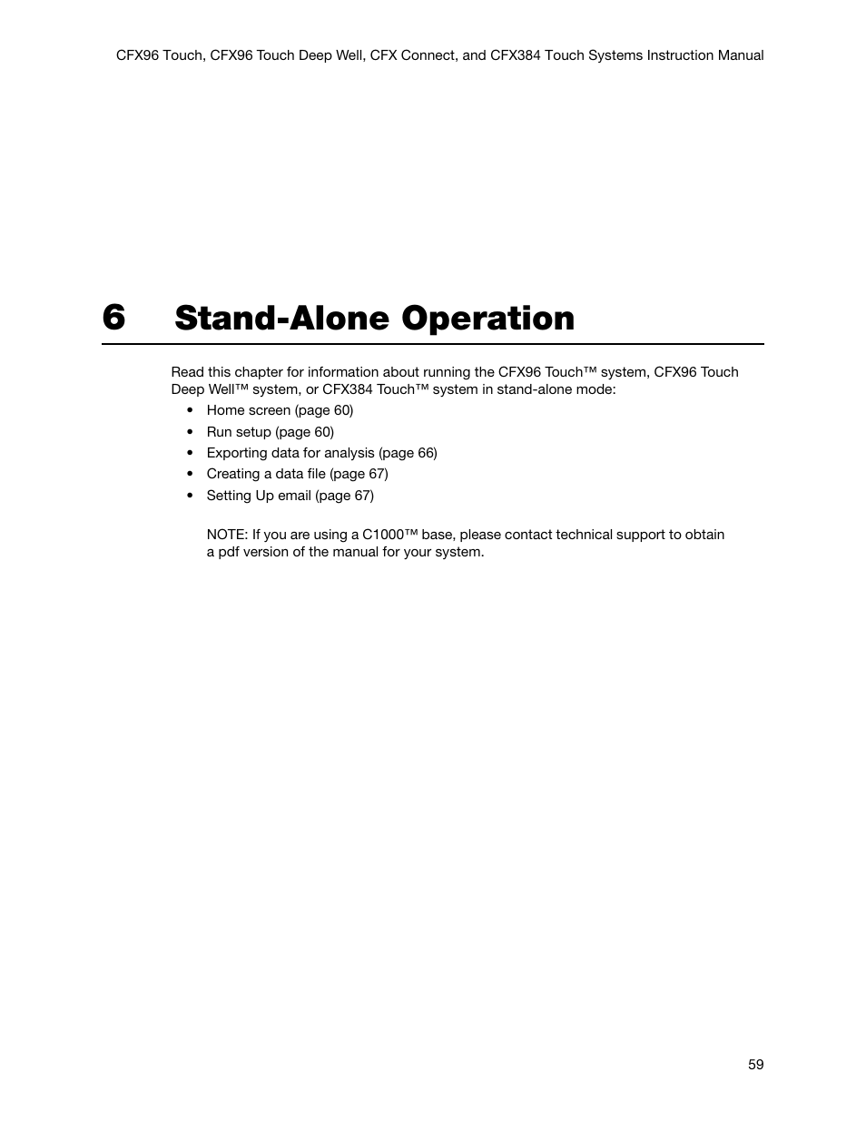 6 stand-alone operation, Chapter 6. stand-alone operation, Stand-alone operation | Bio-Rad Firmware & Software Updates User Manual | Page 72 / 178