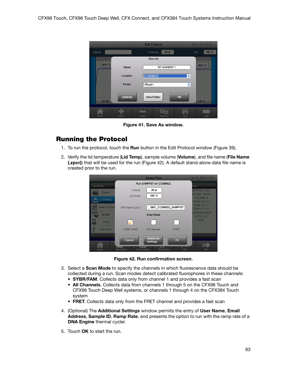 Ecified (figure 41). t, Running the protocol | Bio-Rad Firmware & Software Updates User Manual | Page 76 / 178