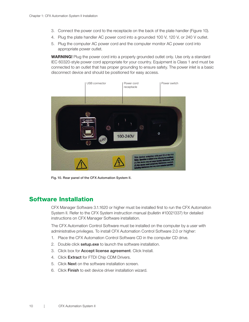 Software installation | Bio-Rad CFX Automation System II User Manual | Page 18 / 48