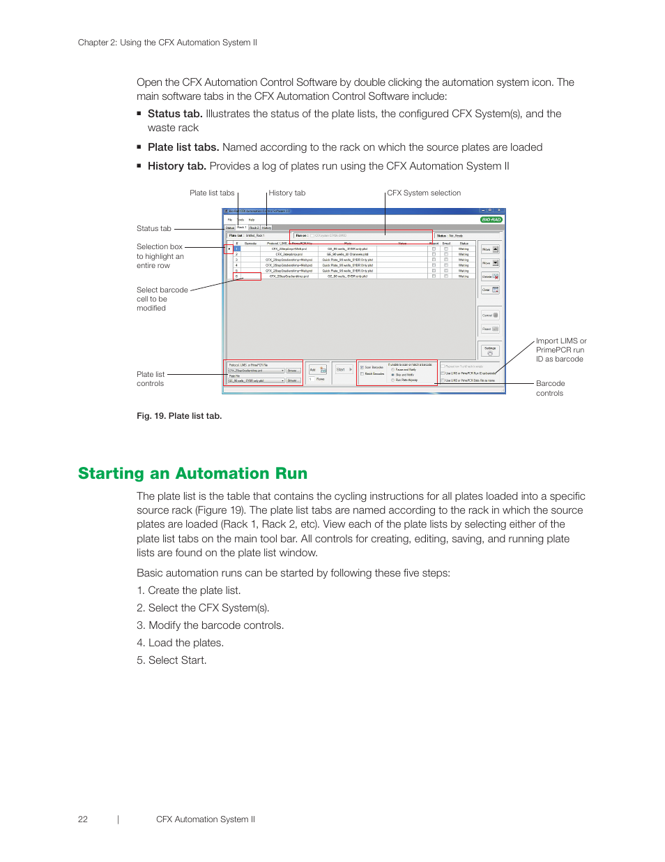 Starting an automation run | Bio-Rad CFX Automation System II User Manual | Page 30 / 48