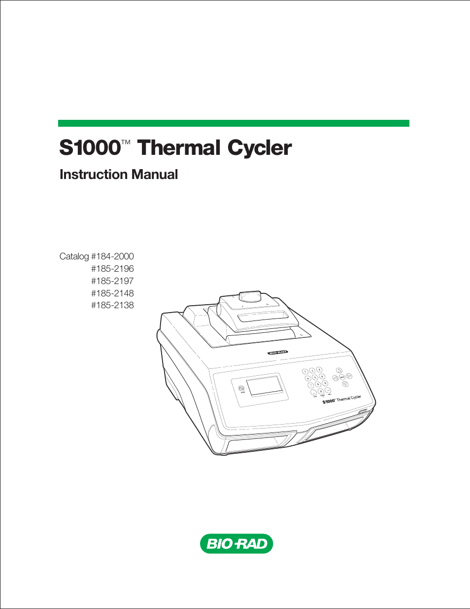 Bio-Rad S1000™ Thermal Cycler User Manual | 41 pages