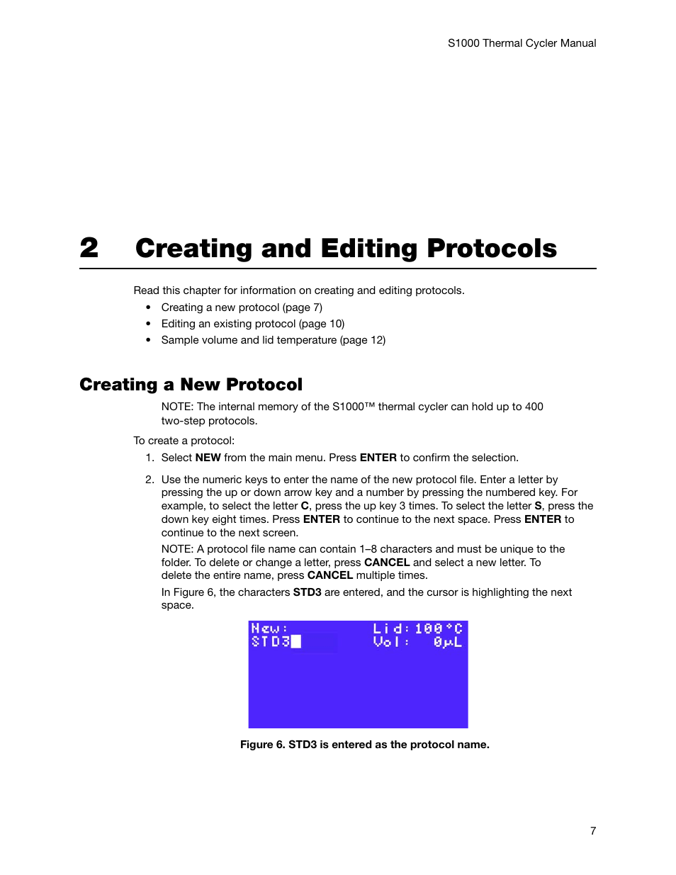 2 creating and editing protocols, Creating a new protocol, Chapter 2. creating and editing protocols | Creating and editing protocols | Bio-Rad S1000™ Thermal Cycler User Manual | Page 16 / 41