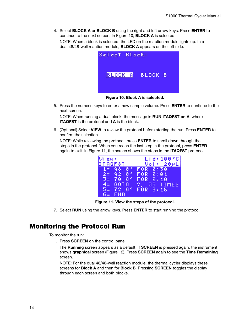 Monitoring the protocol run | Bio-Rad S1000™ Thermal Cycler User Manual | Page 23 / 41