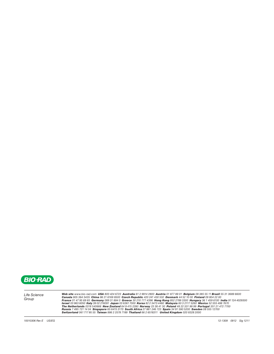 Manual cover revised rev. e | Bio-Rad S1000™ Thermal Cycler User Manual | Page 41 / 41