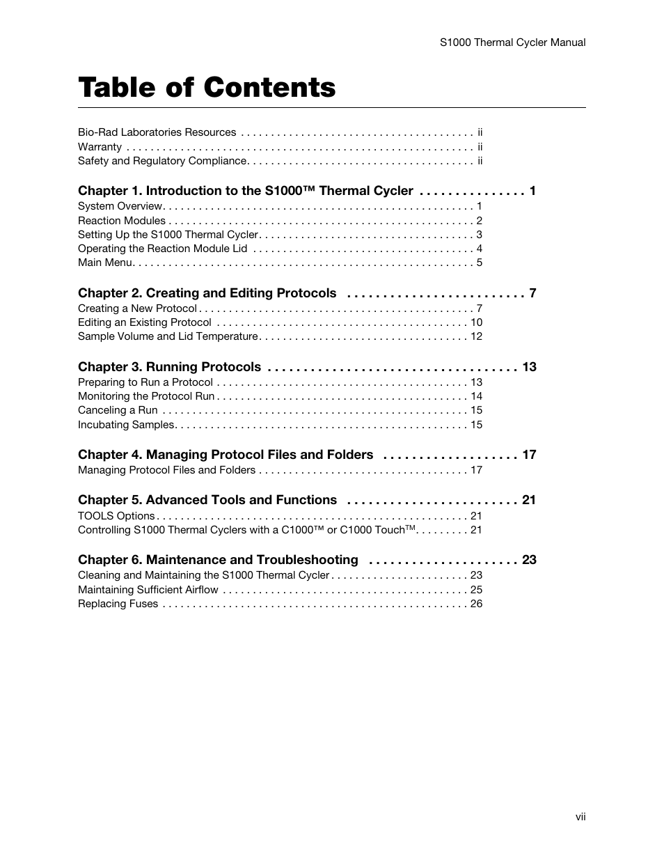 Bio-Rad S1000™ Thermal Cycler User Manual | Page 8 / 41