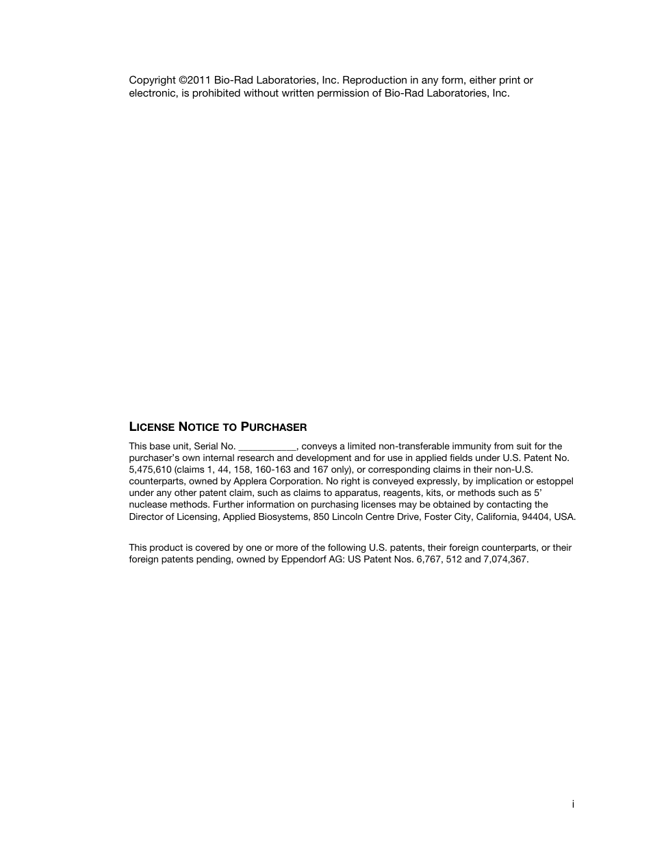 T100 user manual 4_19_11-rev b | Bio-Rad T100™ Thermal Cycler User Manual | Page 3 / 40