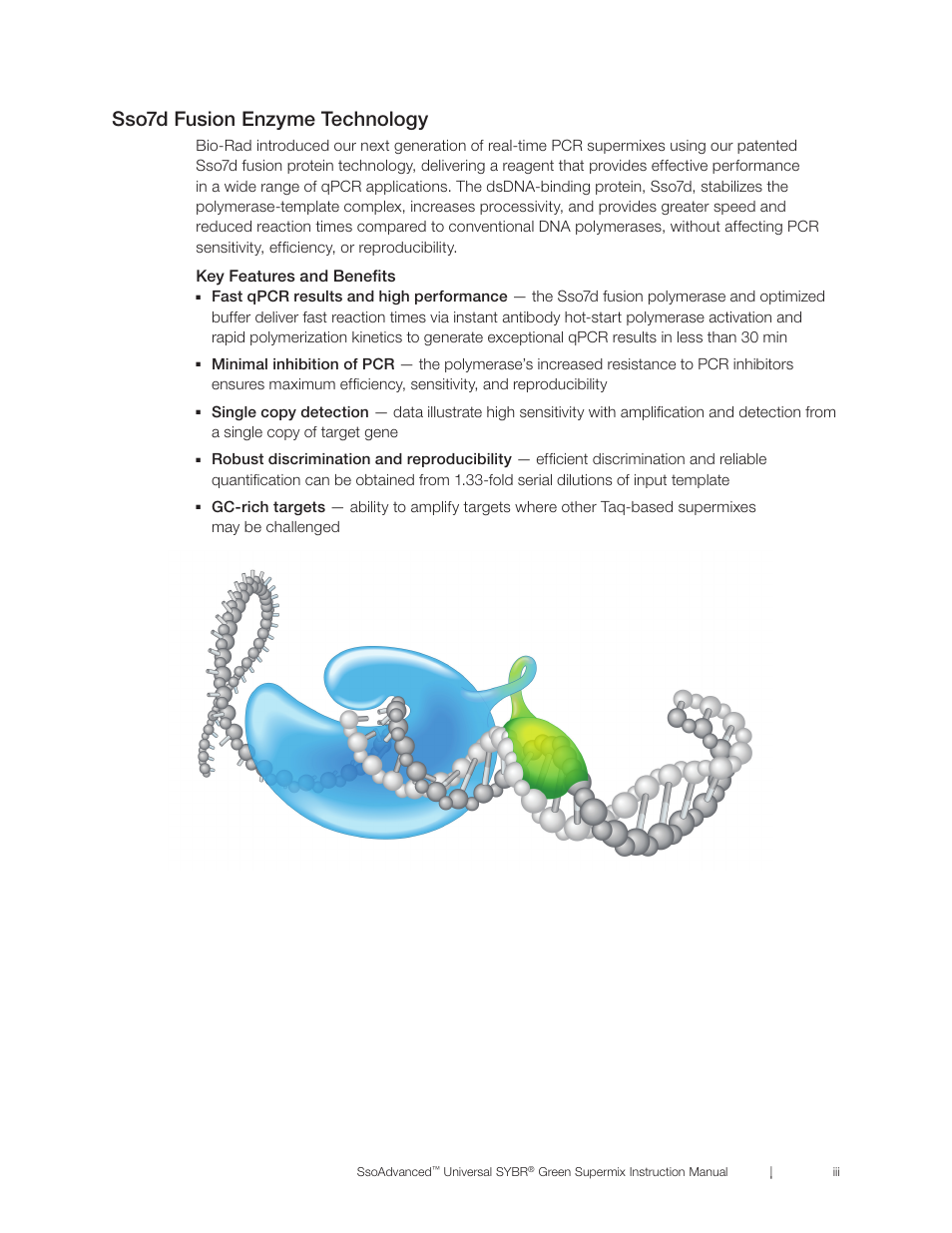 Sso7d fusion enzyme technology, Key features and benefits | Bio-Rad SsoAdvanced™ Universal SYBR® Green Supermix User Manual | Page 5 / 28