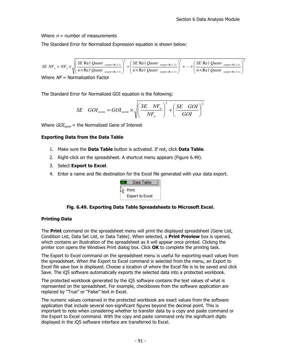 Goi goi se nf nf se goi goi se | Bio-Rad iQ™5 Optical System Software, Version 2.1 User Manual | Page 100 / 152