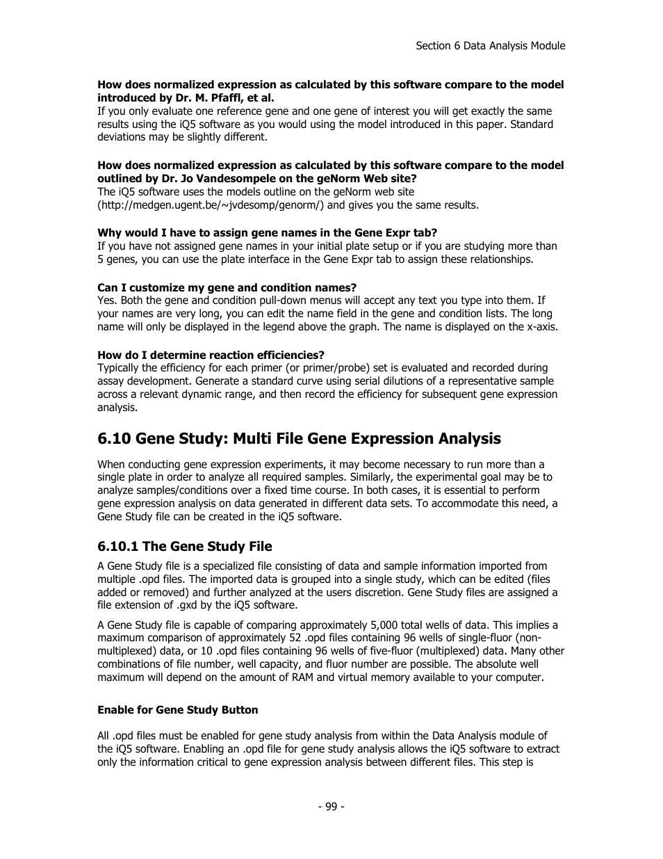 10 gene study: multi file gene expression analysis | Bio-Rad iQ™5 Optical System Software, Version 2.1 User Manual | Page 108 / 152