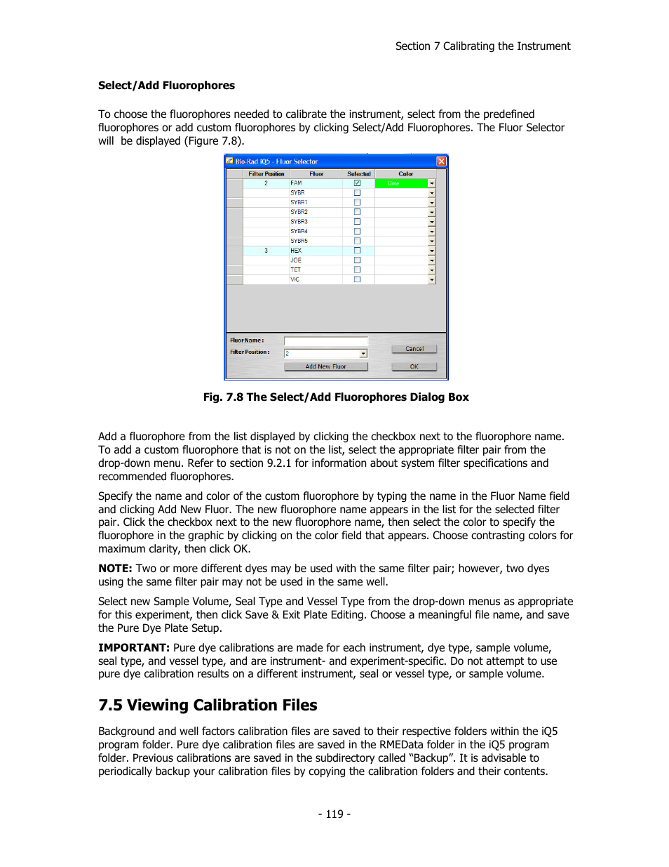 5 viewing calibration files | Bio-Rad iQ™5 Optical System Software, Version 2.1 User Manual | Page 128 / 152