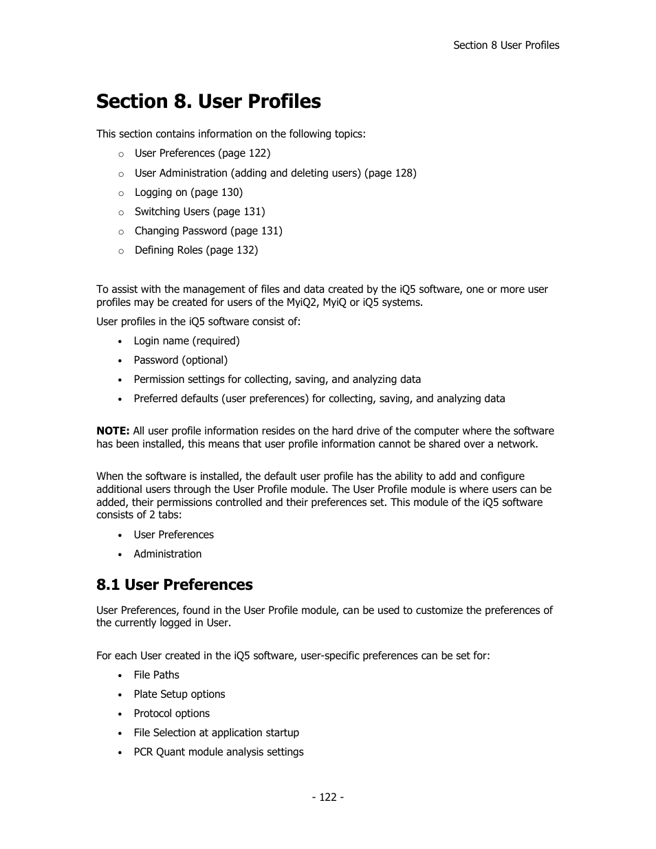 1 user preferences | Bio-Rad iQ™5 Optical System Software, Version 2.1 User Manual | Page 131 / 152