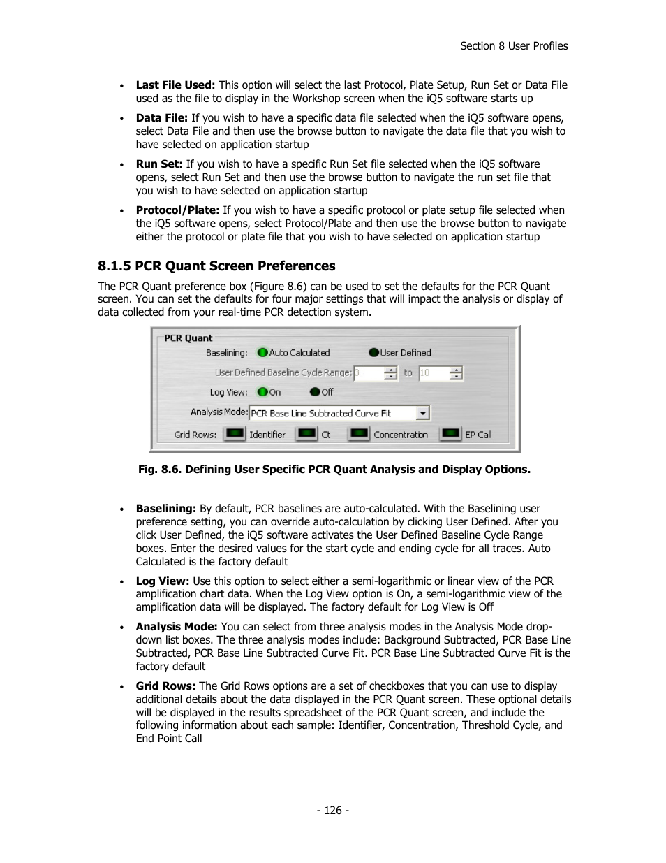 5 pcr quant screen preferences | Bio-Rad iQ™5 Optical System Software, Version 2.1 User Manual | Page 135 / 152