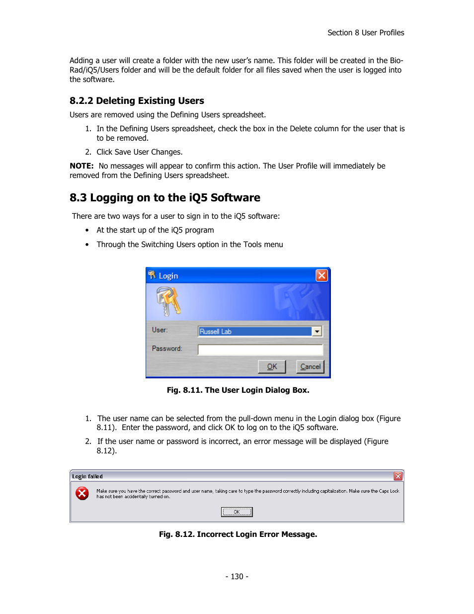 3 logging on to the iq5 software | Bio-Rad iQ™5 Optical System Software, Version 2.1 User Manual | Page 139 / 152