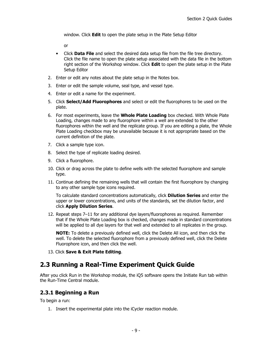 3 running a real-time experiment quick guide | Bio-Rad iQ™5 Optical System Software, Version 2.1 User Manual | Page 18 / 152