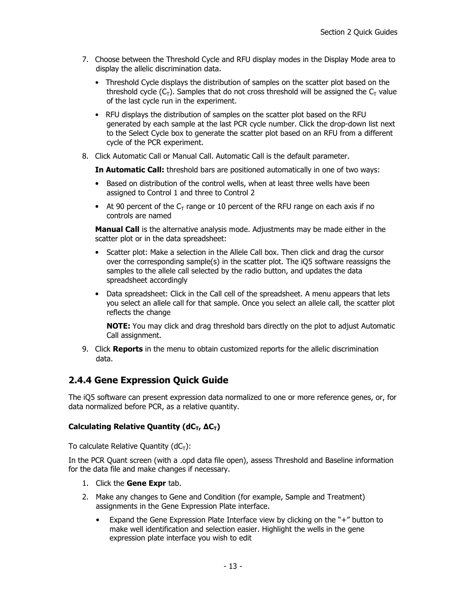 4 gene expression quick guide | Bio-Rad iQ™5 Optical System Software, Version 2.1 User Manual | Page 22 / 152