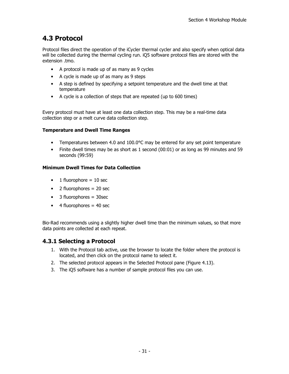 3 protocol | Bio-Rad iQ™5 Optical System Software, Version 2.1 User Manual | Page 40 / 152