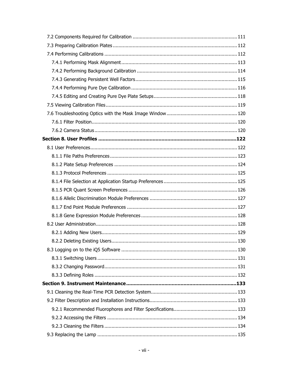 Bio-Rad iQ™5 Optical System Software, Version 2.1 User Manual | Page 8 / 152