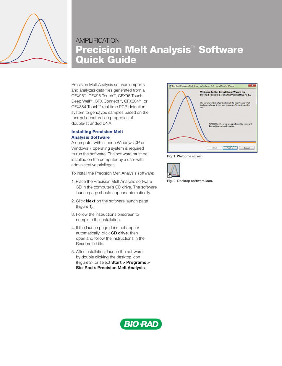 Bio-Rad Precision Melt Analysis™ Software User Manual | 6 pages