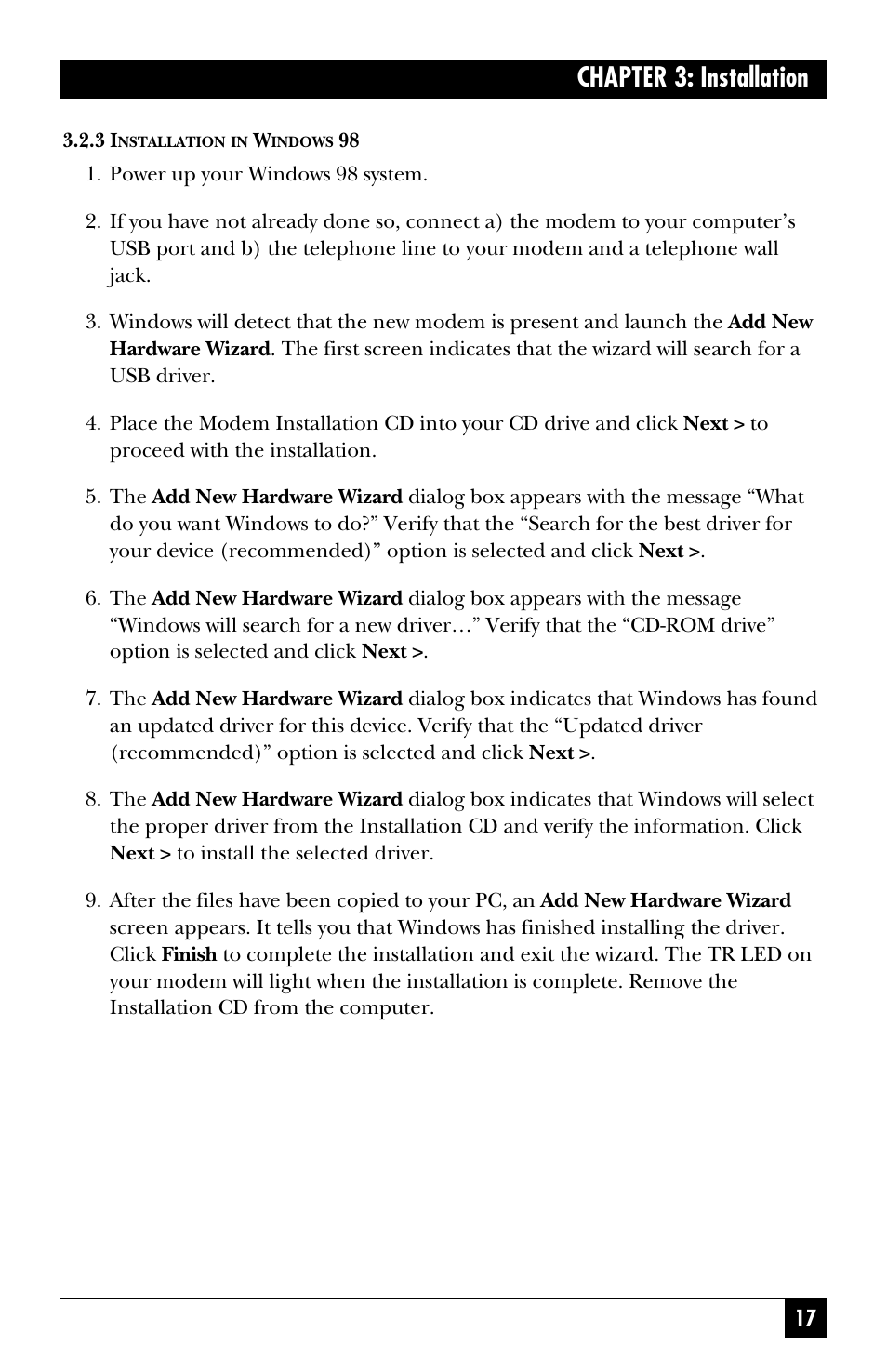 Chapter 3: installation | Black Box MD403A User Manual | Page 18 / 20