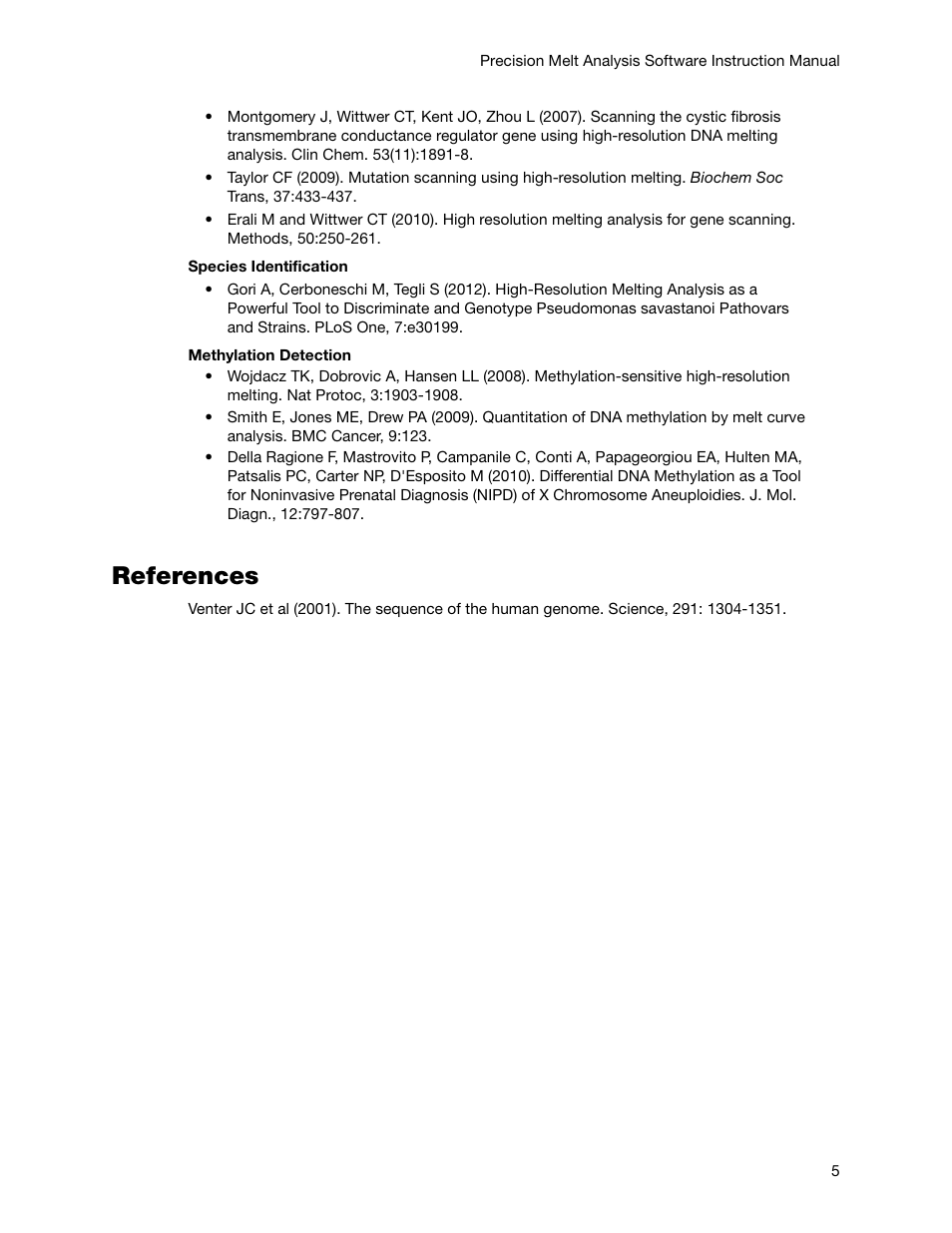 References | Bio-Rad Precision Melt Analysis™ Software User Manual | Page 10 / 68