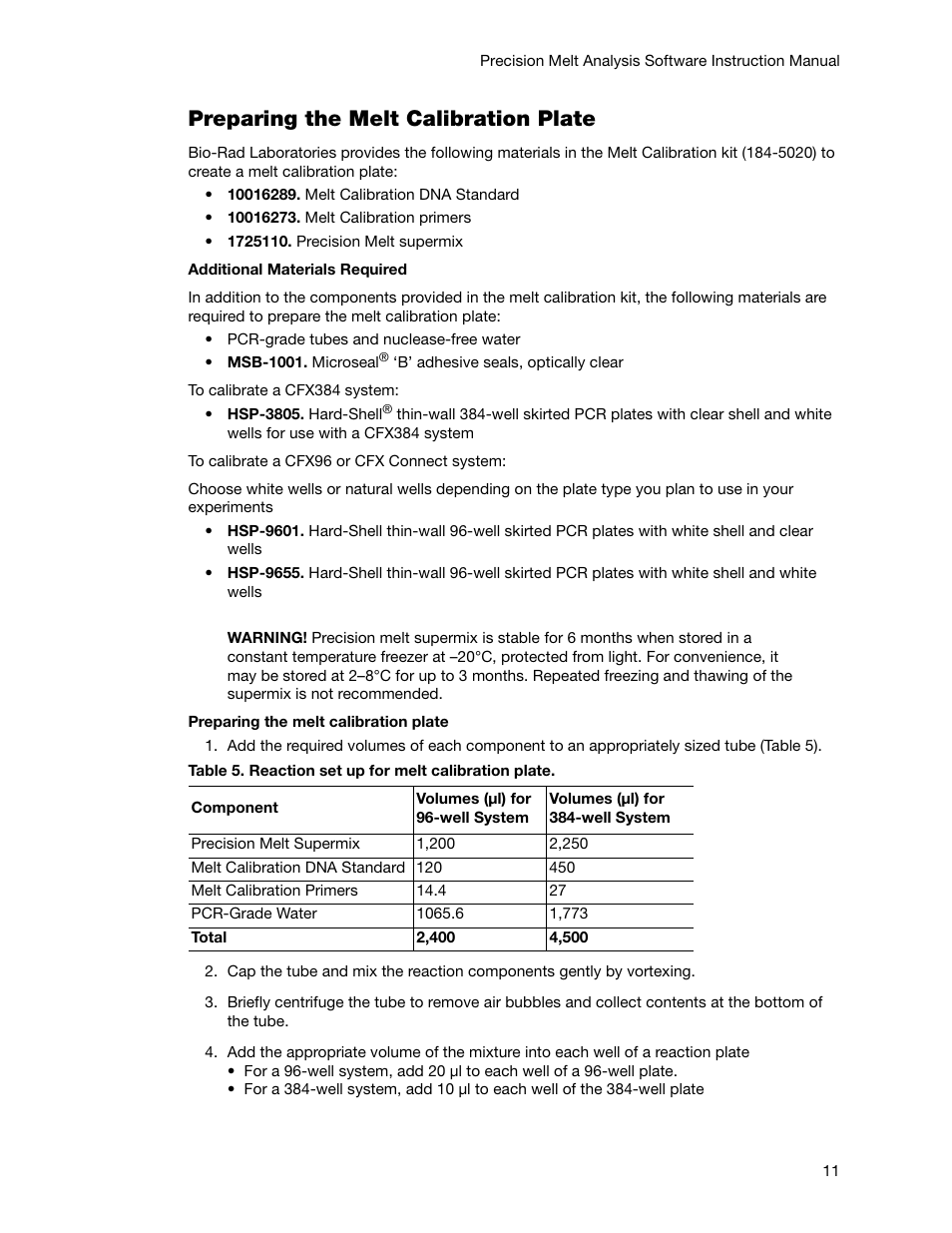 Preparing the melt calibration plate | Bio-Rad Precision Melt Analysis™ Software User Manual | Page 16 / 68