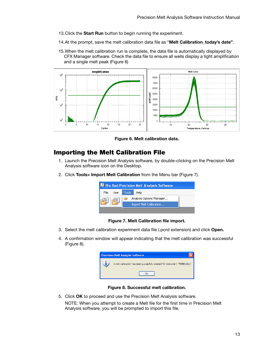 Importing the melt calibration file | Bio-Rad Precision Melt Analysis™ Software User Manual | Page 18 / 68