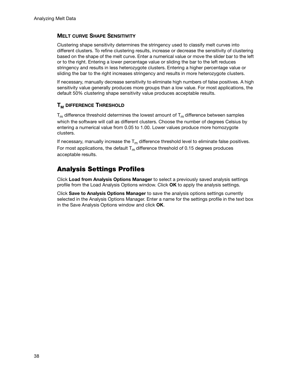 Analysis settings profiles | Bio-Rad Precision Melt Analysis™ Software User Manual | Page 43 / 68