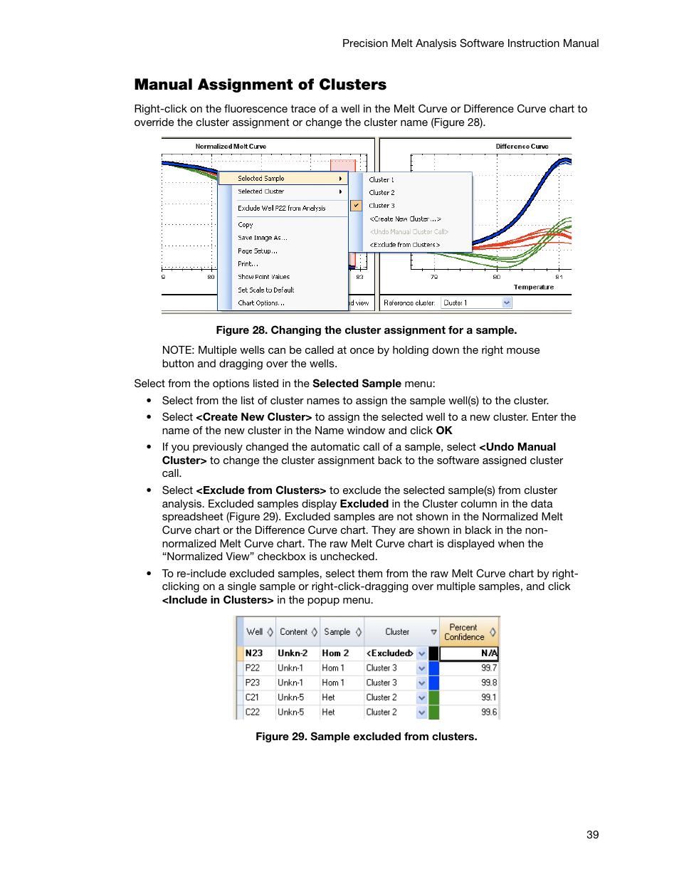 Manual assignment of clusters | Bio-Rad Precision Melt Analysis™ Software User Manual | Page 44 / 68