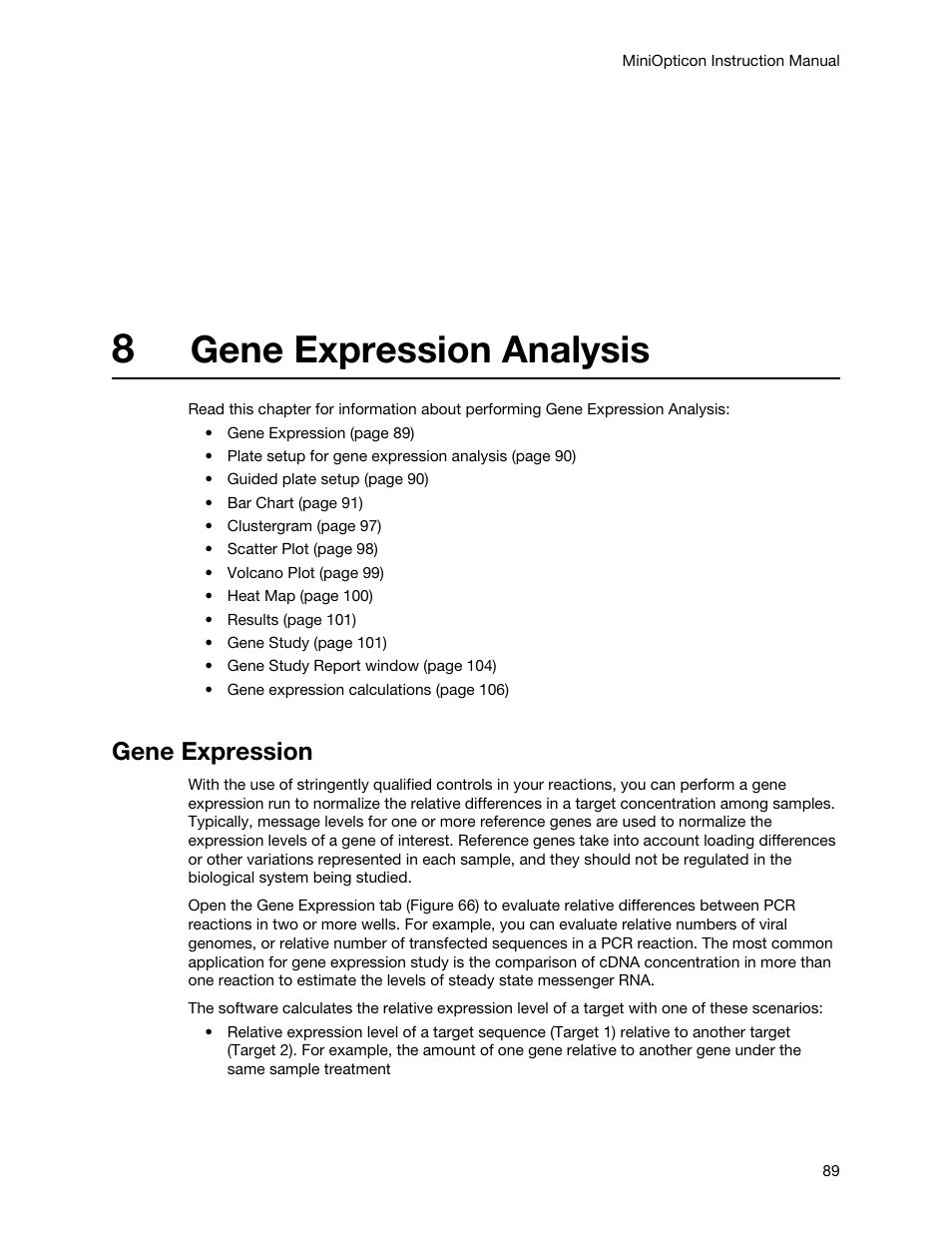 8 gene expression analysis, Gene expression, Chapter 8. gene expression analysis | Gene expression analysis | Bio-Rad Firmware & Software Updates User Manual | Page 100 / 148