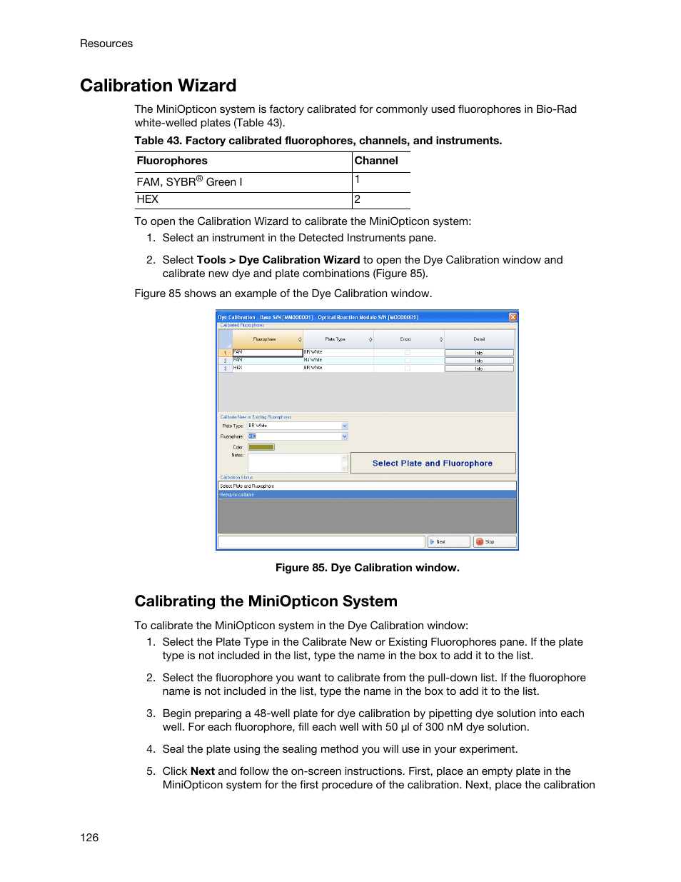 Calibration wizard, Calibrating the miniopticon system | Bio-Rad Firmware & Software Updates User Manual | Page 137 / 148