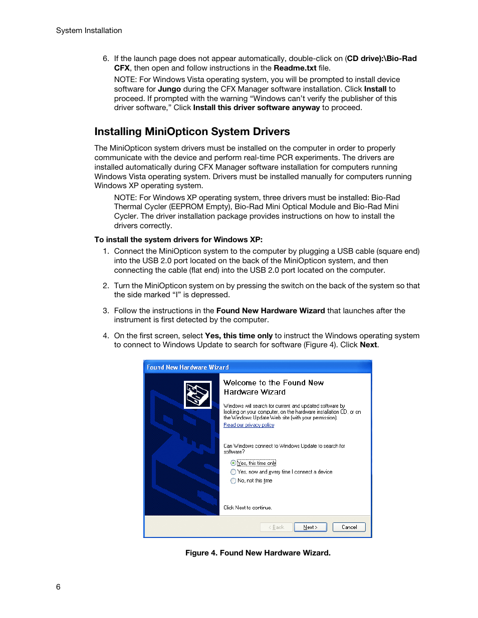 Installing miniopticon system drivers | Bio-Rad Firmware & Software Updates User Manual | Page 17 / 148