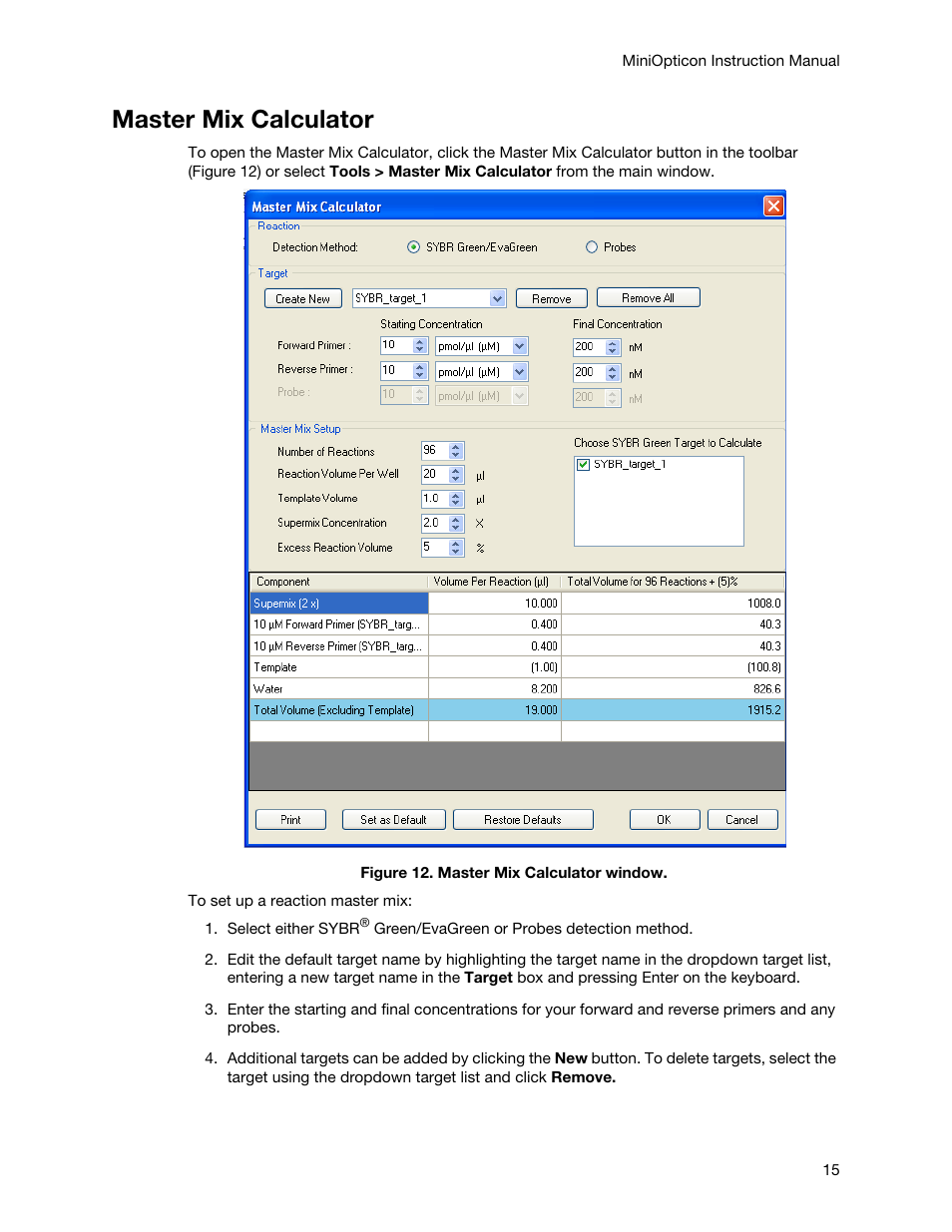 Master mix calculator | Bio-Rad Firmware & Software Updates User Manual | Page 26 / 148