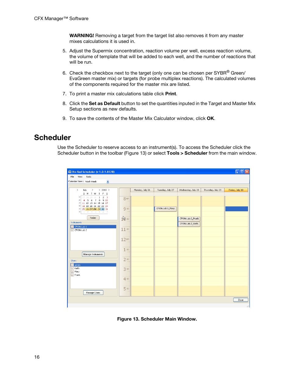 Scheduler | Bio-Rad Firmware & Software Updates User Manual | Page 27 / 148