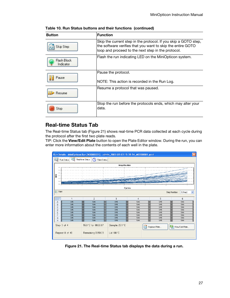 Real-time status tab | Bio-Rad Firmware & Software Updates User Manual | Page 38 / 148