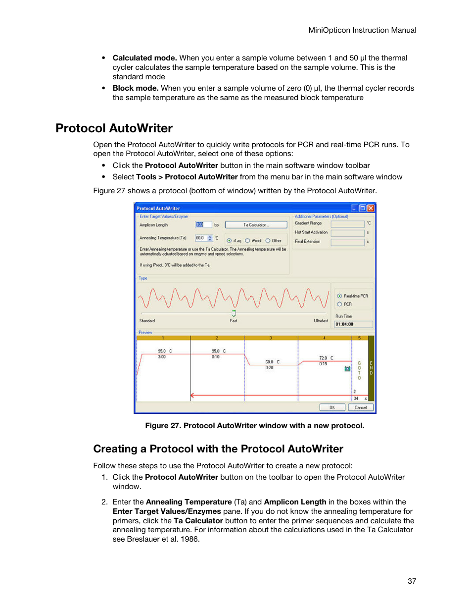 Protocol autowriter, Creating a protocol with the protocol autowriter | Bio-Rad Firmware & Software Updates User Manual | Page 48 / 148