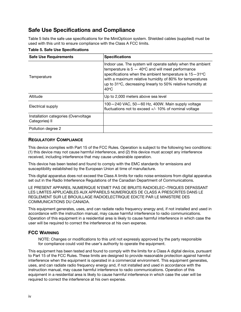 Safe use specifications and compliance | Bio-Rad Firmware & Software Updates User Manual | Page 5 / 148