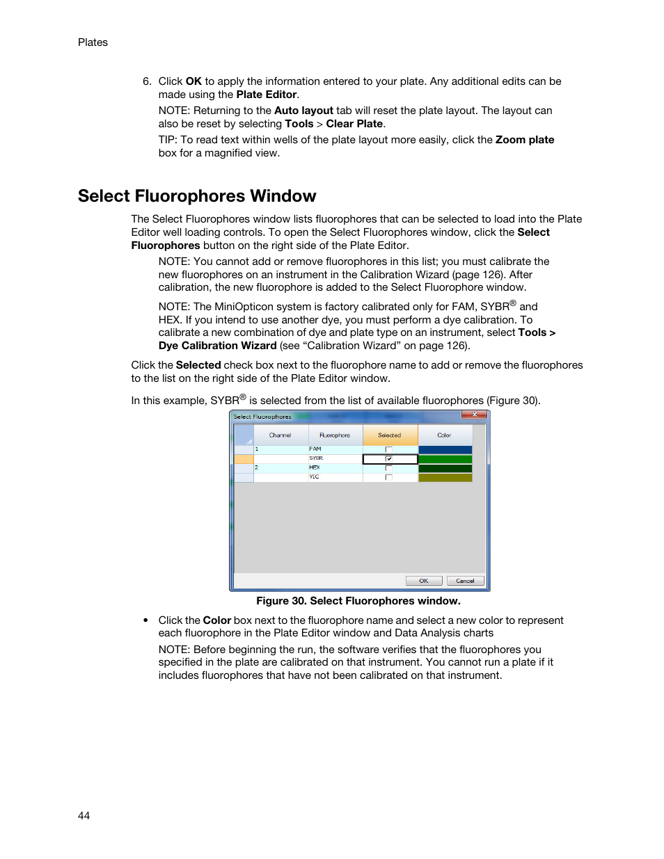 Select fluorophores window | Bio-Rad Firmware & Software Updates User Manual | Page 55 / 148