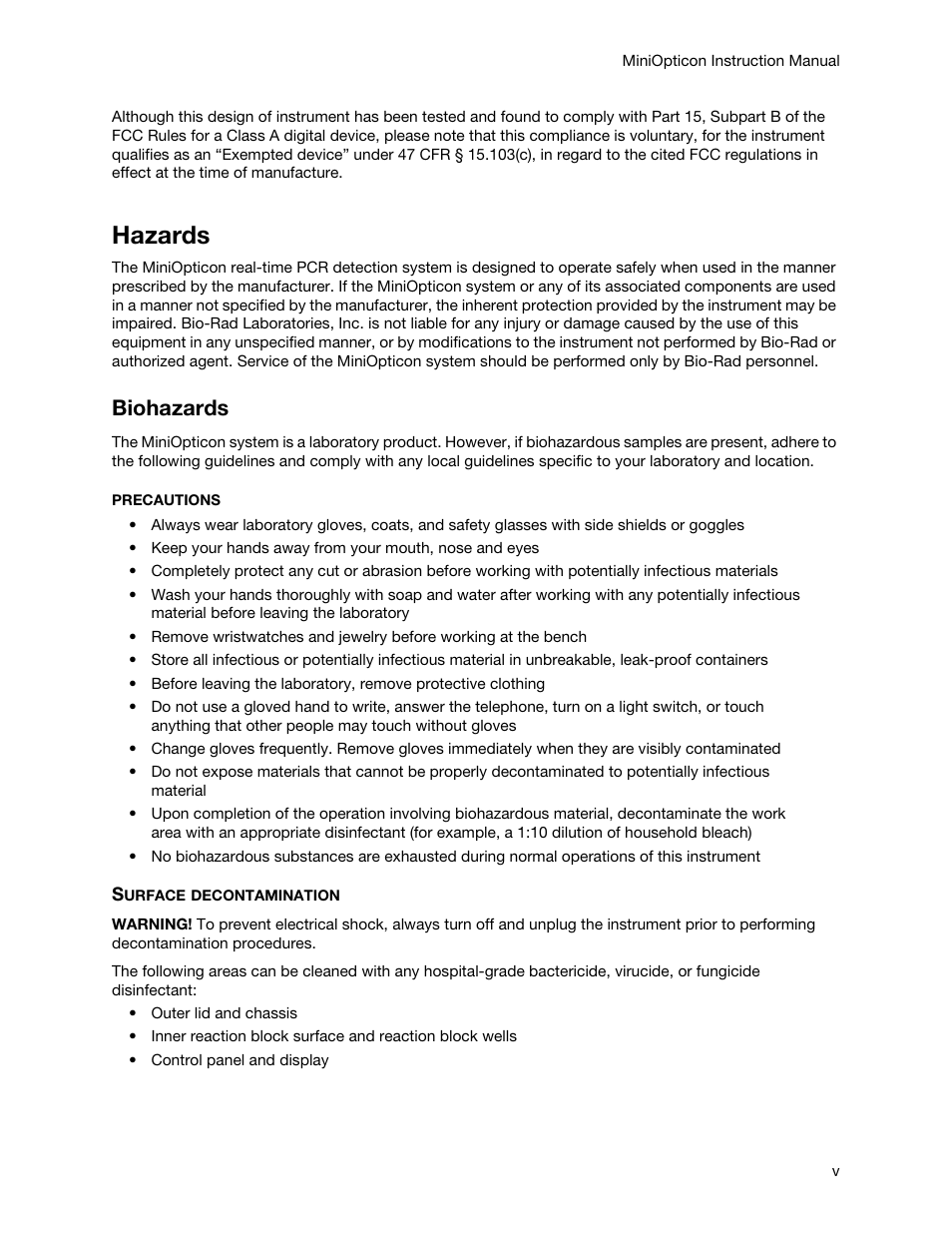 Hazards, Biohazards | Bio-Rad Firmware & Software Updates User Manual | Page 6 / 148