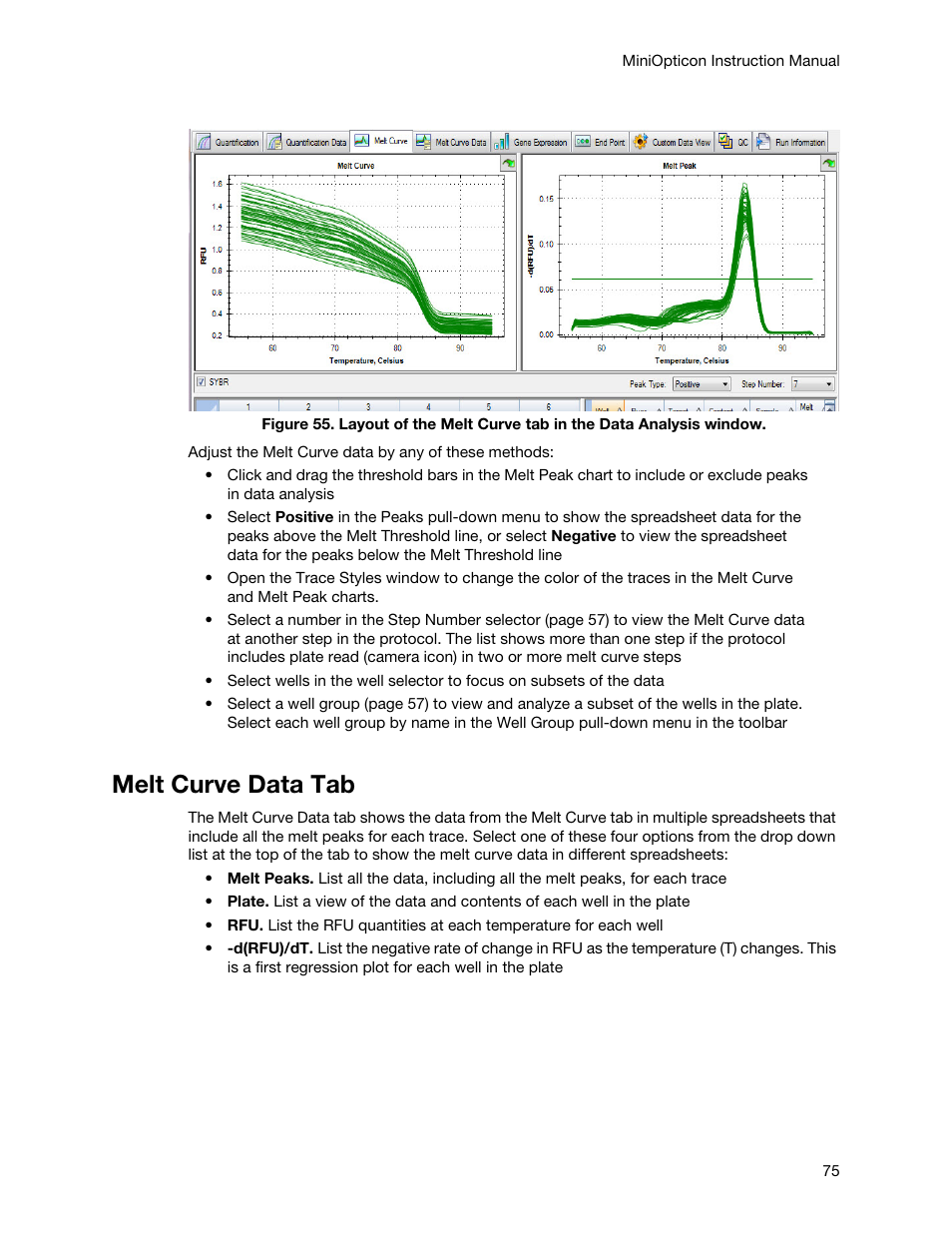 Melt curve data tab | Bio-Rad Firmware & Software Updates User Manual | Page 86 / 148